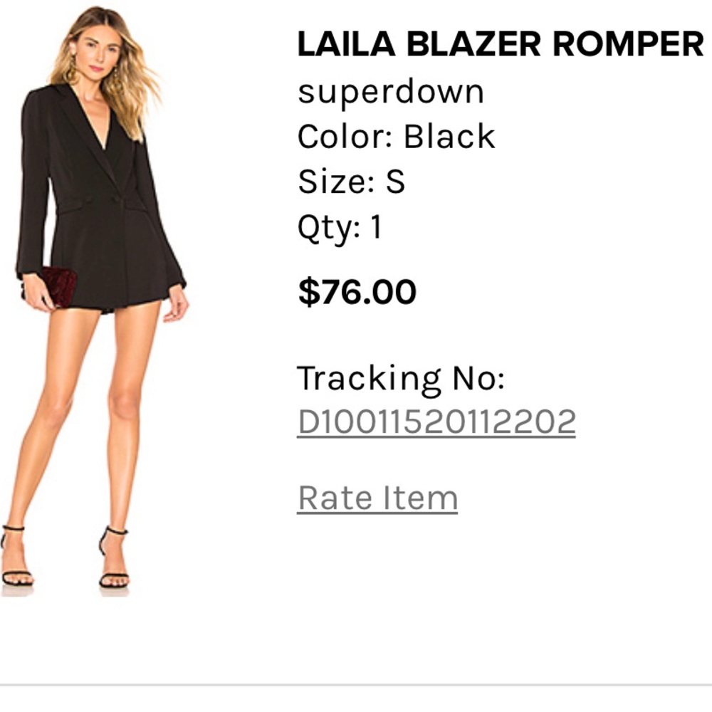 Superdown black tuxedo romper - only warm once!